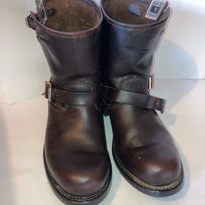 short brown halter-style Frye boots